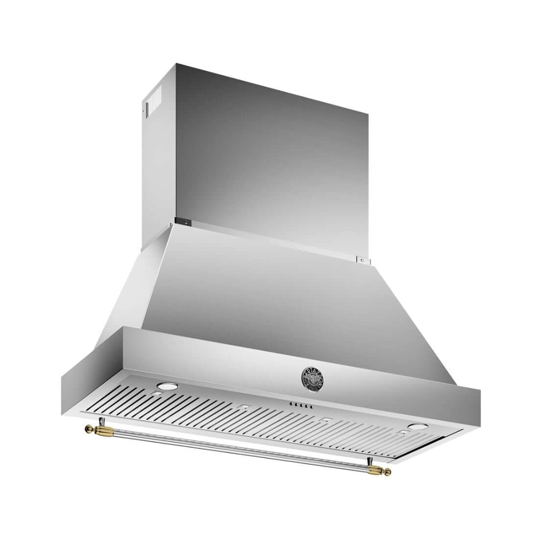 Coifa Bertazzoni Heritage de Parede Inox 122cm - coifa de parede em inox piramidal com acabamento escovado, iluminação LED e painel touch